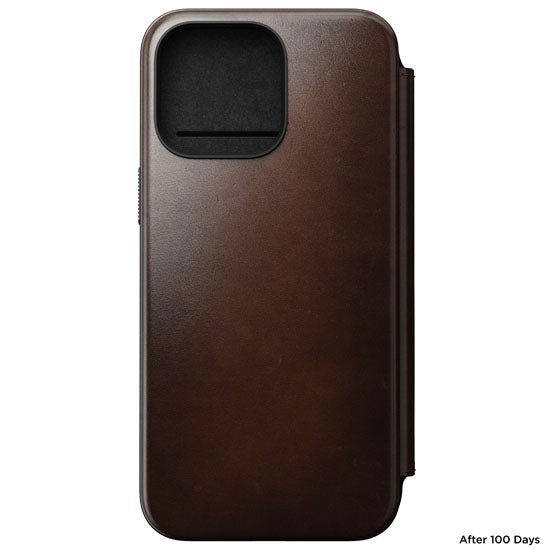 Folio de Cuero Modern Horween iPhone 15 Pro Max Marrón