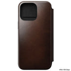 Folio de Cuero Modern Horween iPhone 15 Pro Max Marrón