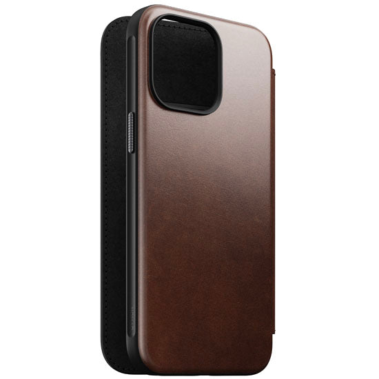 Folio de Cuero Modern Horween iPhone 15 Pro Max Marrón