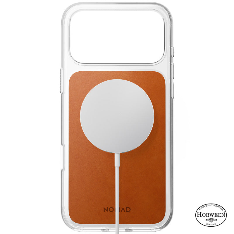 Funda Clear Leather Horween iPhone 18 Pro Max Saddle