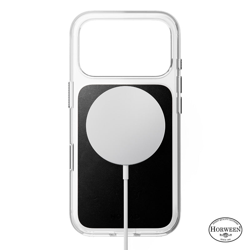 Funda transparente de cuero Horween iPhone 18 Pro / iPhone 17 Pro Negro