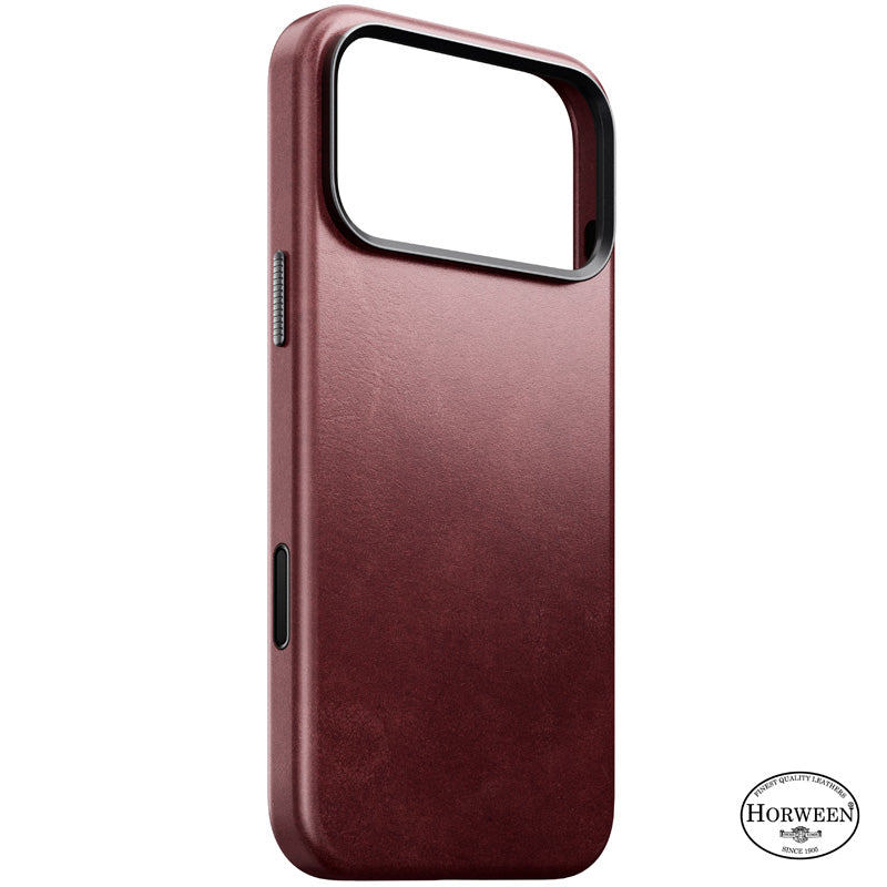 Funda Traditional Horween de cuero iPhone 18 Pro Max Burgundy