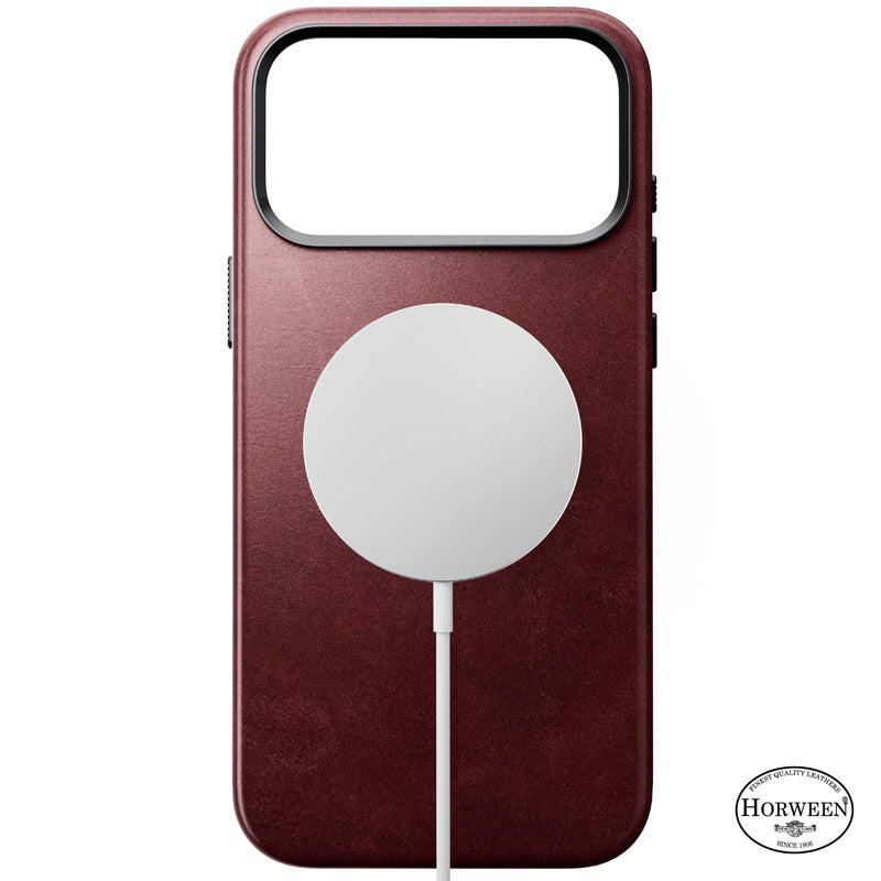 Funda Traditional Horween de cuero iPhone 18 Pro Max Burgundy
