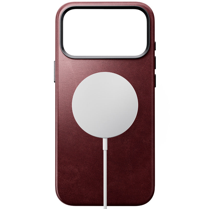Funda Traditional Horween de cuero iPhone 18 Pro Max Burgundy