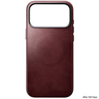 Funda Traditional Horween de cuero iPhone 18 Pro Max Burgundy