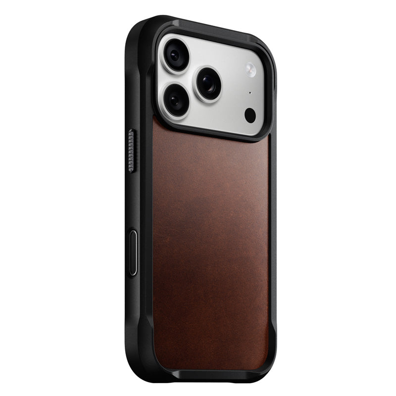 Funda Rugged de cuero iPhone 18 Pro / 17 Pro Rustic Brown