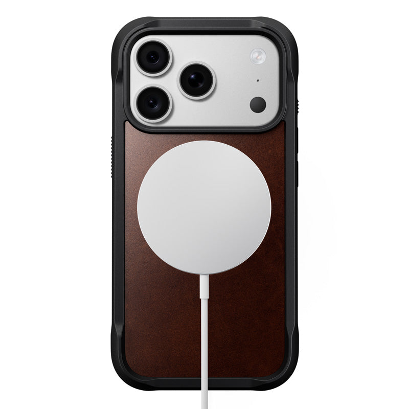 Funda Rugged de cuero iPhone 18 Pro / 17 Pro Rustic Brown