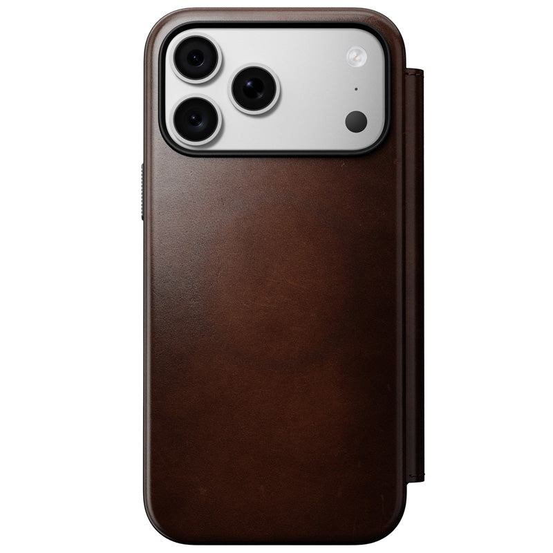 Folio de Cuero Modern Horween iPhone 18 Pro Max / 17 Pro Max Rustic Brown
