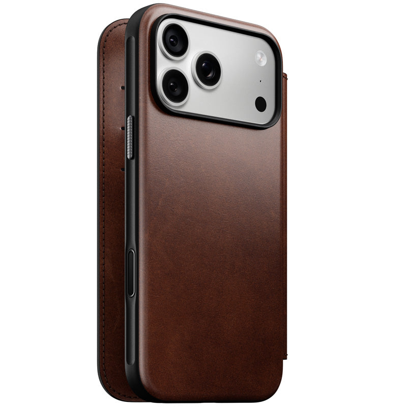 Folio de Cuero Modern Horween iPhone 18 Pro Max / 17 Pro Max Rustic Brown