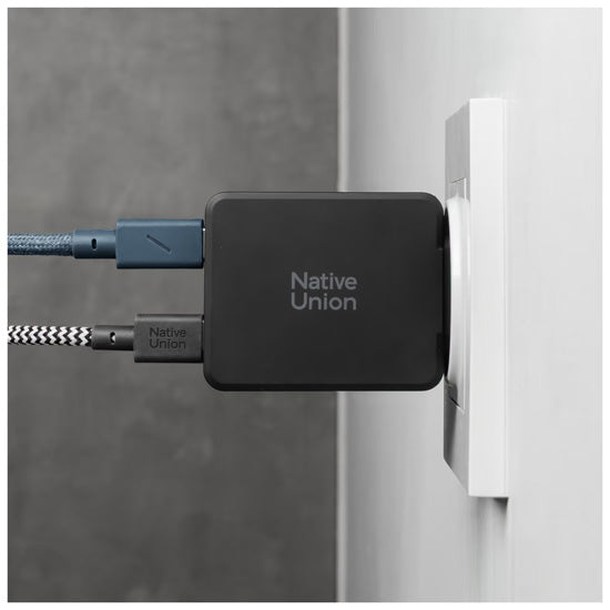 Cargador Pocket GaN 65 W USB-C doble, Negro