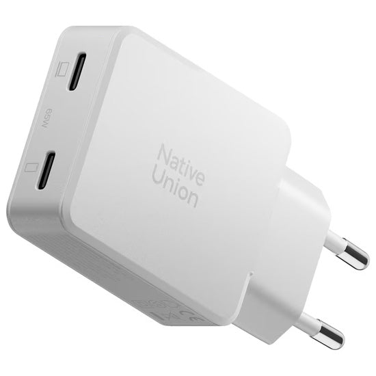 Cargador Pocket GaN 65 W USB-C doble Blanco