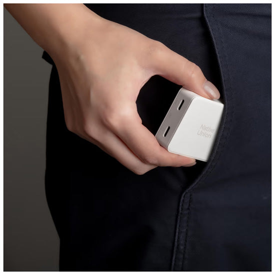 Cargador Pocket GaN 65 W USB-C doble Blanco
