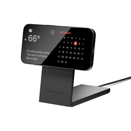 Cargador inalámbrico magnético Qi2 2 en 1 Rise Negro