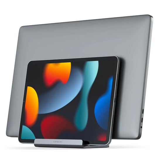 SOPORTE VERTICAL DOBLE PARA PORTÁTIL SPACE GRAY
