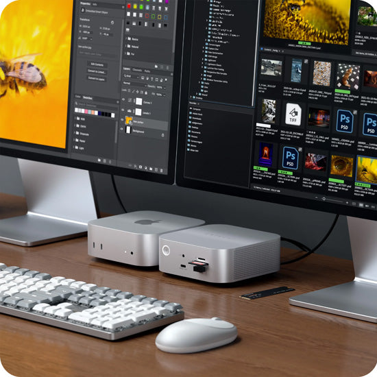 CubeDock™ Thunderbolt 5 con carcasa SSD Plata