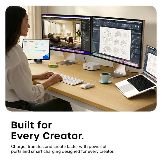 CubeDock™ Thunderbolt 5 con carcasa SSD Plata
