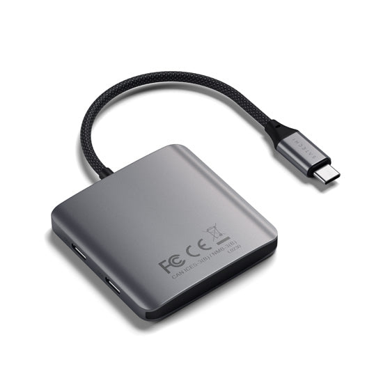 Hub USB-C de 4 puertos con PD gris espacial