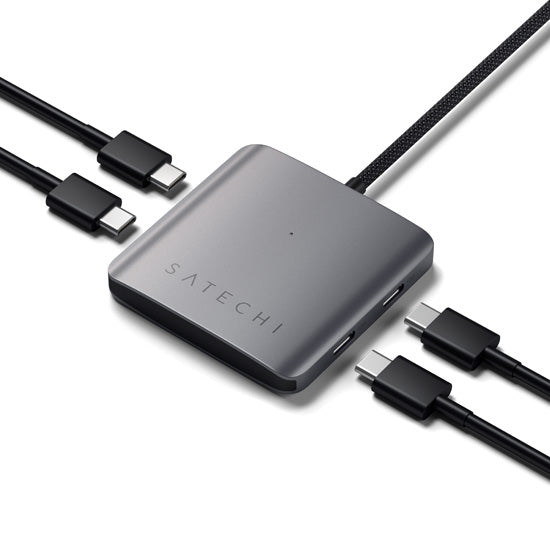 Hub USB-C de 4 puertos con PD gris espacial