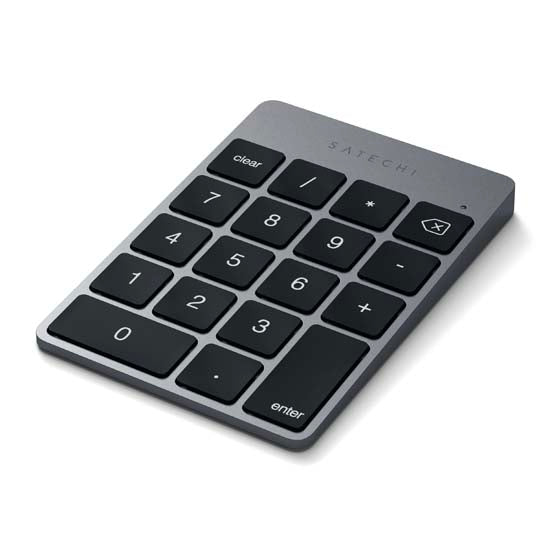 Teclado numérico Bluetooth recargable de aluminio Slim Space Grey