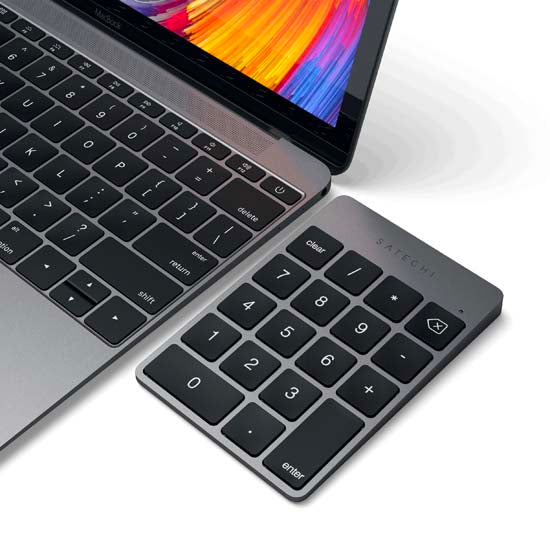 Teclado numérico Bluetooth recargable de aluminio Slim Space Grey