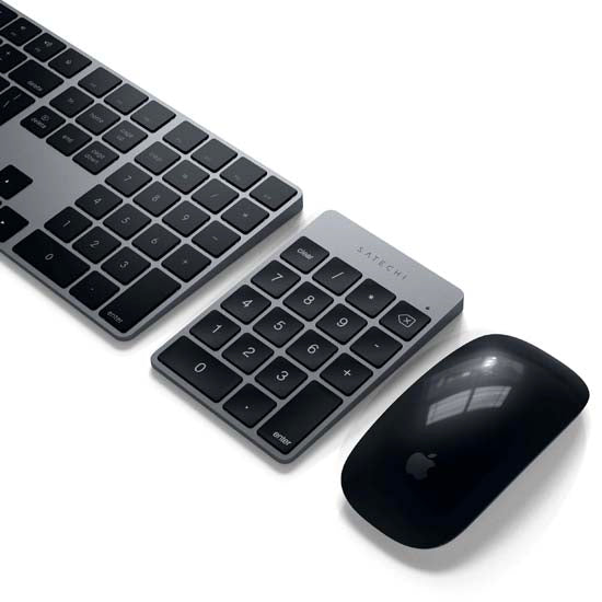 Teclado numérico Bluetooth recargable de aluminio Slim Space Grey