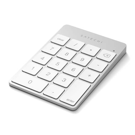 Teclado numérico Bluetooth recargable de aluminio Slim Plata