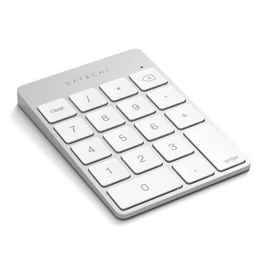 Teclado numérico Bluetooth recargable de aluminio Slim Plata