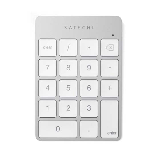Teclado numérico Bluetooth recargable de aluminio Slim Plata