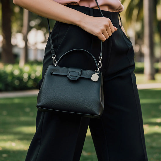 Llavero FindAll™ de piel vegana Negro