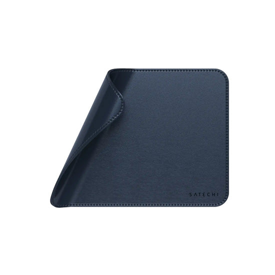 Alfombrilla de ratón Premium de cuero vegano Azul
