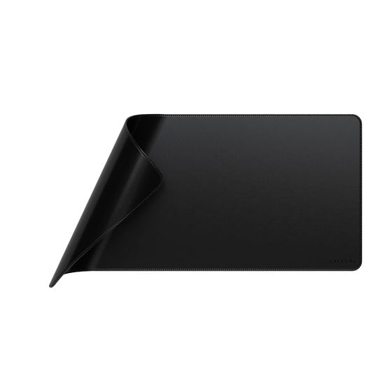 Alfombrilla de escritorio Premium de piel vegana Negro