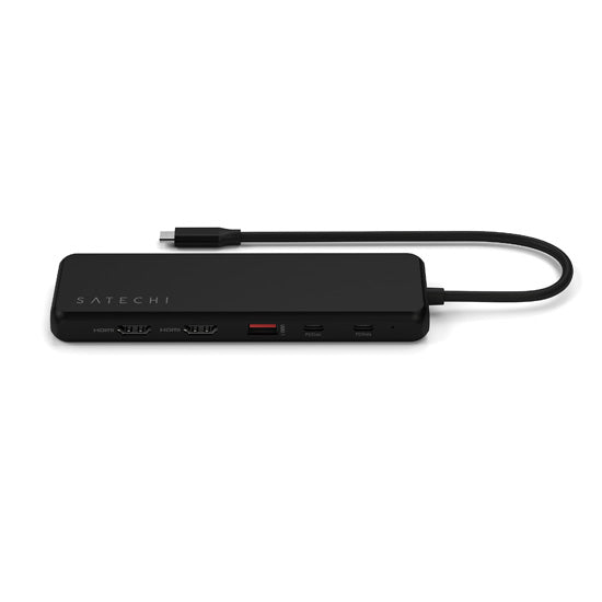 Adaptador multipuerto USB-C 13 en 1 con triple pantalla Negro