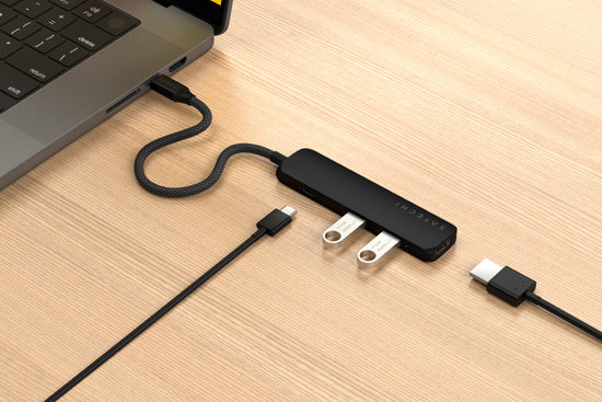 Adaptador multipuerto USB-C Slim 4 en 1 4K Negro