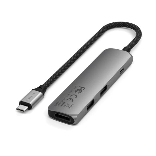 Adaptador multipuerto USB-C Slim 4 en 1 4K Space Gray