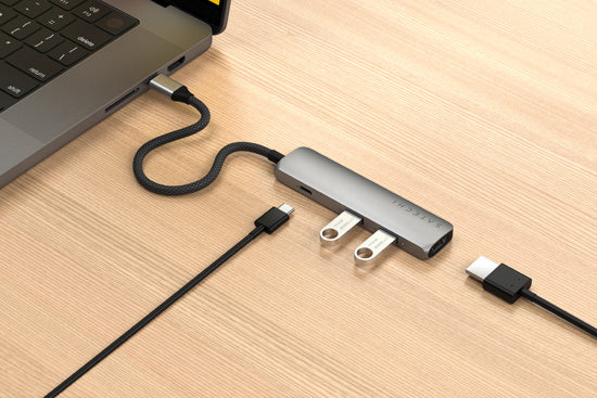 Adaptador multipuerto USB-C Slim 4 en 1 4K Space Gray
