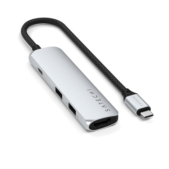 Adaptador multipuerto USB-C Slim 4 en 1 4K Plata