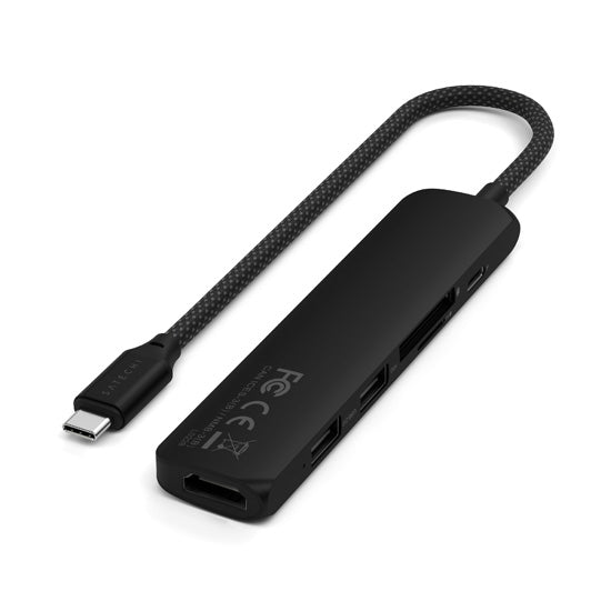 Adaptador multipuerto USB-C Slim 6 en 1 Negro