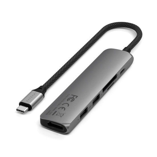 Adaptador multipuerto USB-C Slim 6 en 1 Space Gray