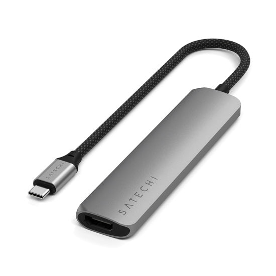 Adaptador multipuerto USB-C Slim 6 en 1 Space Gray