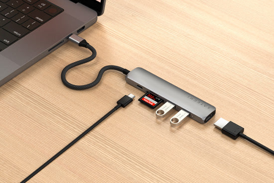 Adaptador multipuerto USB-C Slim 6 en 1 Space Gray