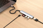 Adaptador multipuerto USB-C Slim 6 en 1 Plata