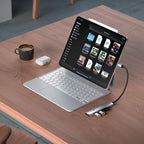 Adaptador multipuerto USB-C Slim 6 en 1 Plata