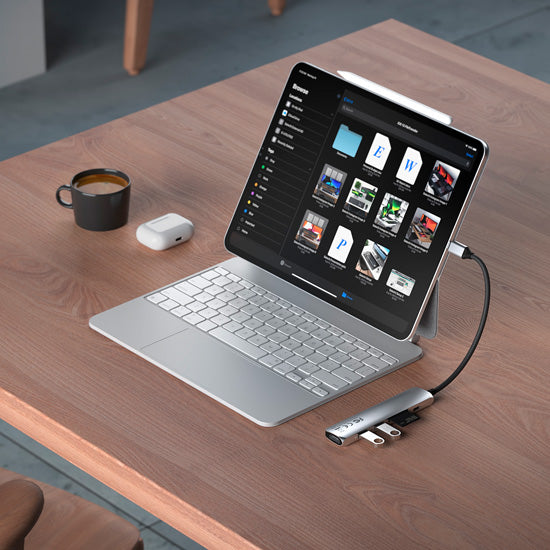 Adaptador multipuerto USB-C Slim 6 en 1 Plata