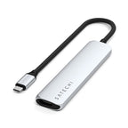 Adaptador multipuerto USB-C Slim 6 en 1 Plata