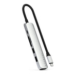 Adaptador multipuerto USB-C Slim 6 en 1 Plata