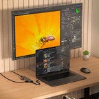 Adaptador multipuerto USB-C Slim 7 en 1 con Ethernet gris espacial