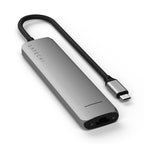 Adaptador multipuerto USB-C Slim 7 en 1 con Ethernet gris espacial