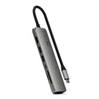 Adaptador multipuerto USB-C Slim 7 en 1 con Ethernet gris espacial