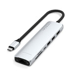 Adaptador multipuerto USB-C Delgado 7 en 1 con Ethernet Plateado