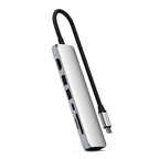Adaptador multipuerto USB-C Delgado 7 en 1 con Ethernet Plateado